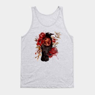 Autumn Oracle Crow Pomegranate Watercolor Tank Top